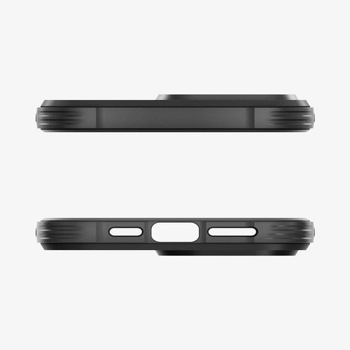 ACS06561 - iPhone 15 Pro Max Case Rugged Armor (MagFit) in matte black showing the back